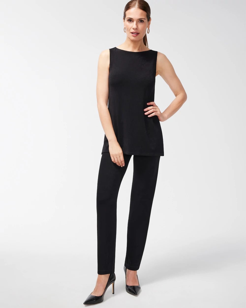 Chico's Travelers™ Classic Side-Slit Tank TRAVELERS BLACK