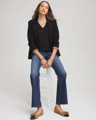 Chico's Touch of Cool™ V-Neck Layering Tee BLACK