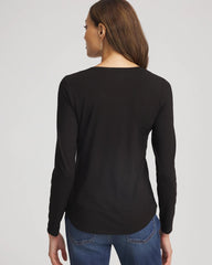 Chico's Touch of Cool™ V-Neck Layering Tee BLACK