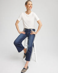 Chico's Elbow Sleeve Tee ECRU