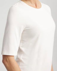 Chico's Elbow Sleeve Tee ECRU
