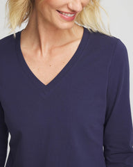 Chico's 3/4 Sleeve Perfect Tee PASSPORT BLUE