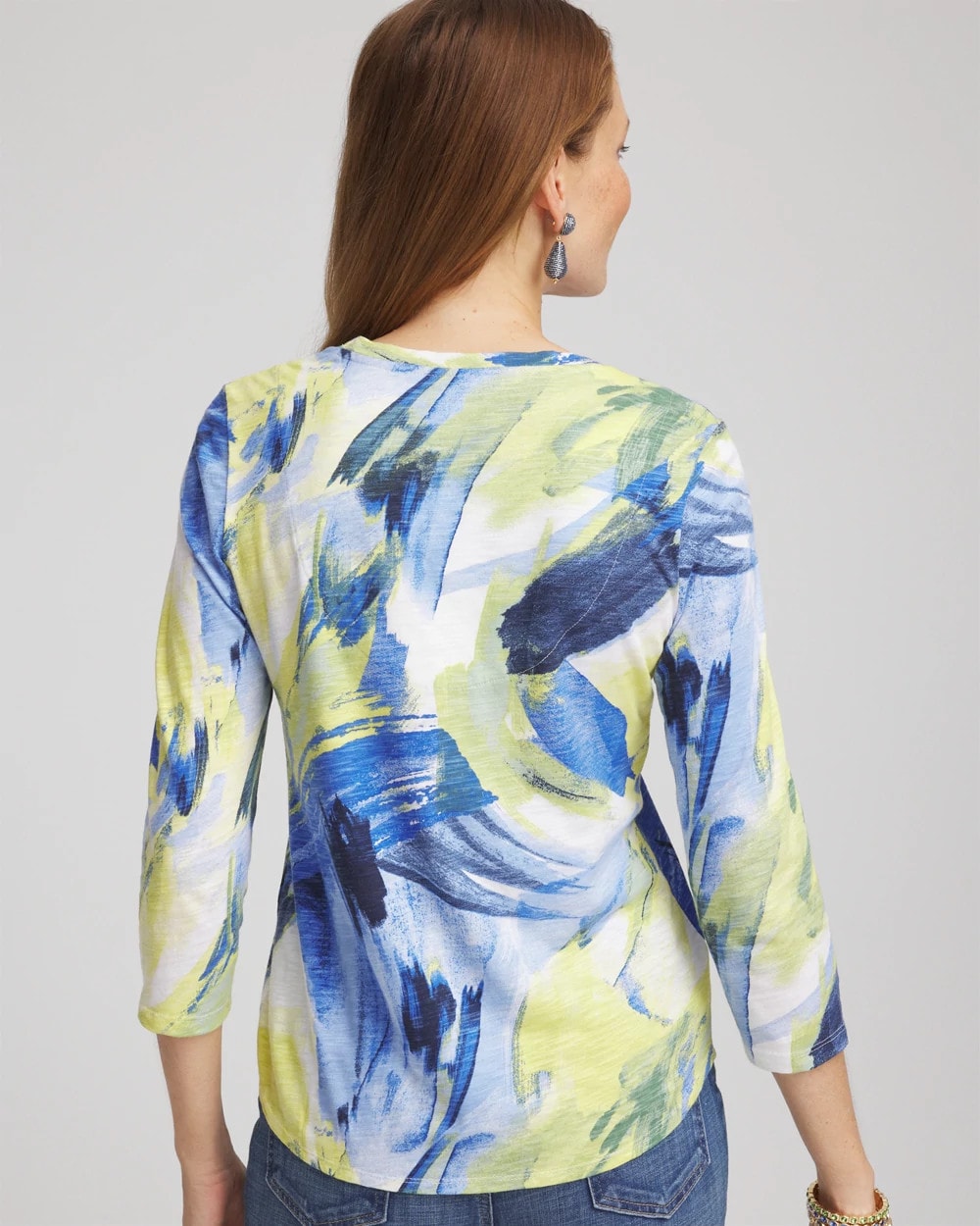 Chico's Slub 3/4 Sleeve Tee ALABASTER