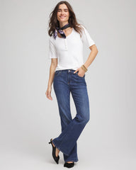 Chico's Pima Cotton Henley Tee ALABASTER