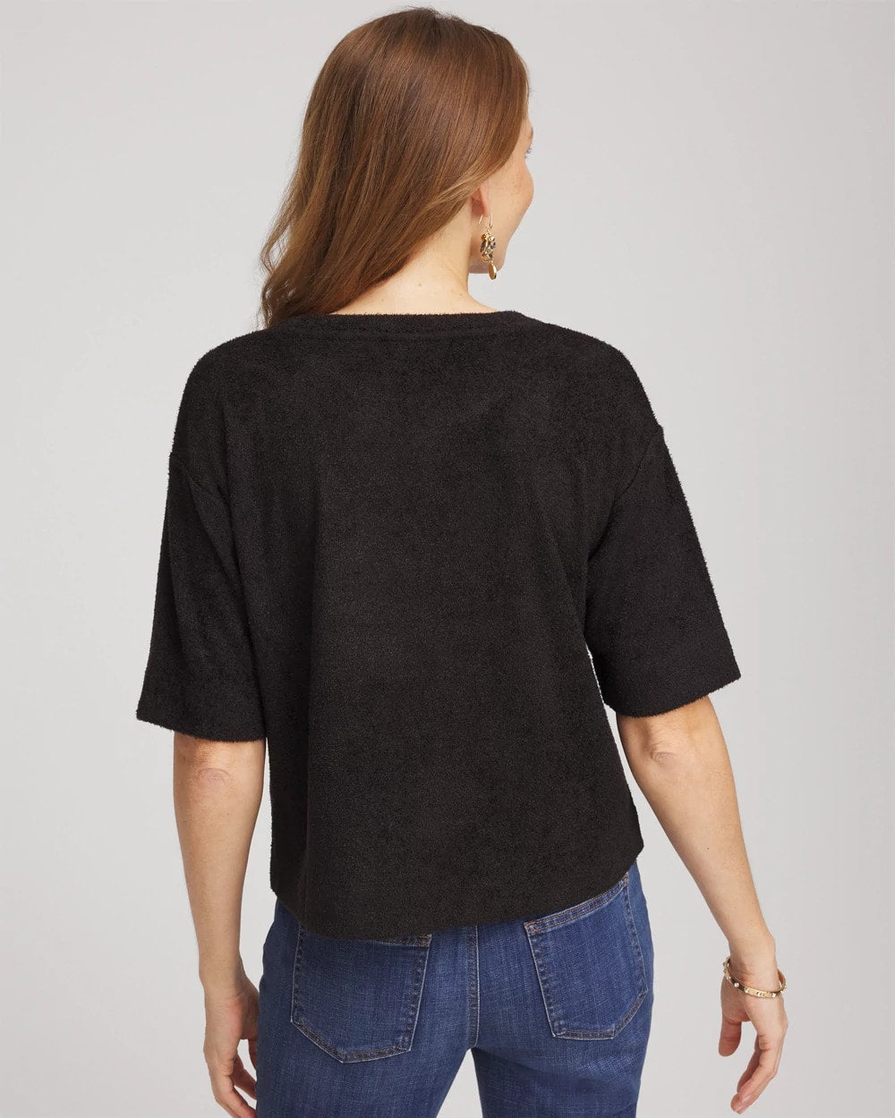 Chico's Cozy Crewneck Tee BLACK