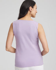 Chico's Contour Cotton™ Square Neck Tank GENTLE LAVENDER