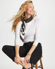 Chico's Pima 3/4 Sleeve Tee ALABASTER