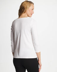 Chico's Pima 3/4 Sleeve Tee ALABASTER