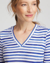 Chico's Slub 3/4 Sleeve Tee BLUE PEARL