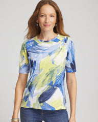 Chico's Slub Short Sleeve Tee ALABASTER
