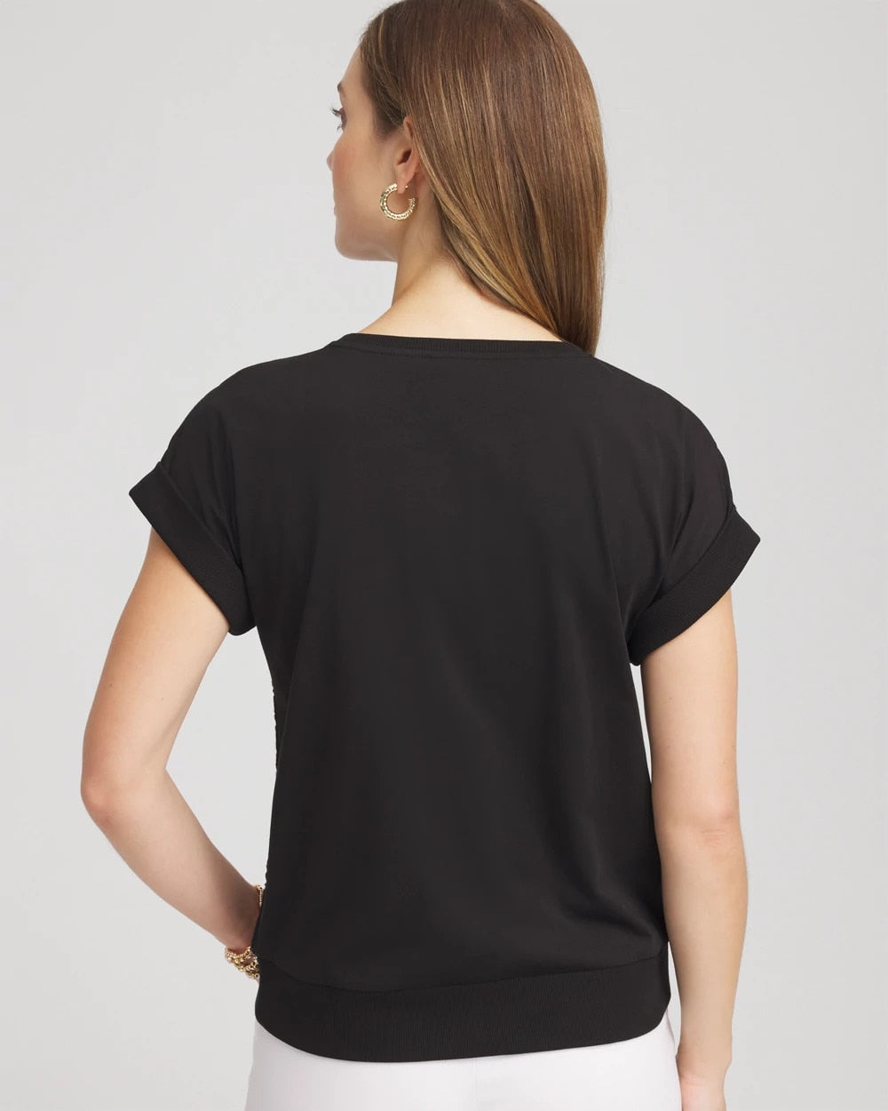 Chico's Crocheted Cotton-Blend Shirt BLACK
