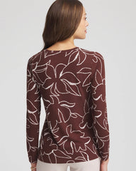 Chico's Floral Touch of Cool™ Layering Tee CACAO