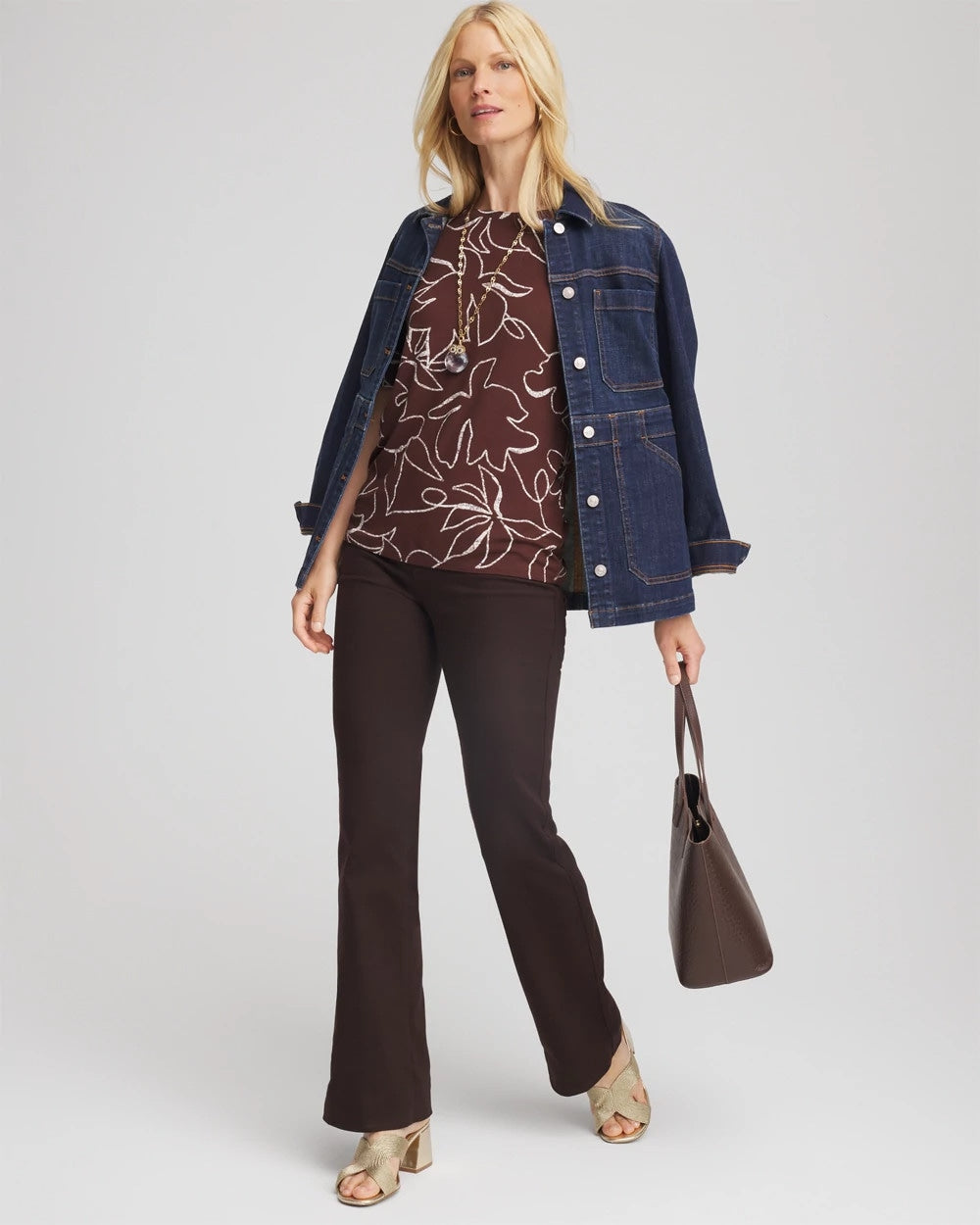 Chico's Touch of Cool™ Elbow-Sleeve Perfect Tee CACAO