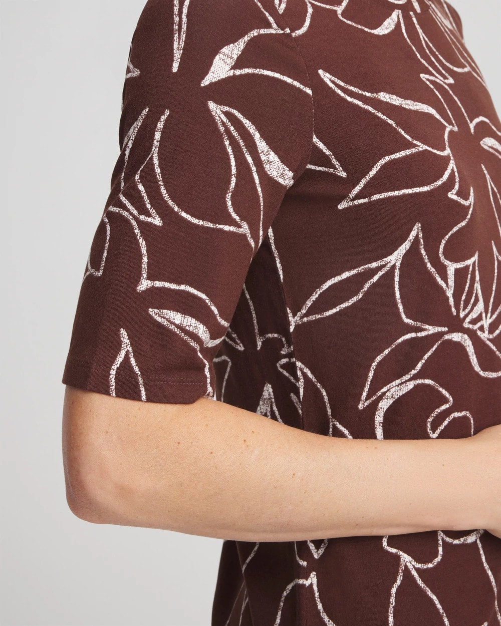 Chico's Touch of Cool™ Elbow-Sleeve Perfect Tee CACAO