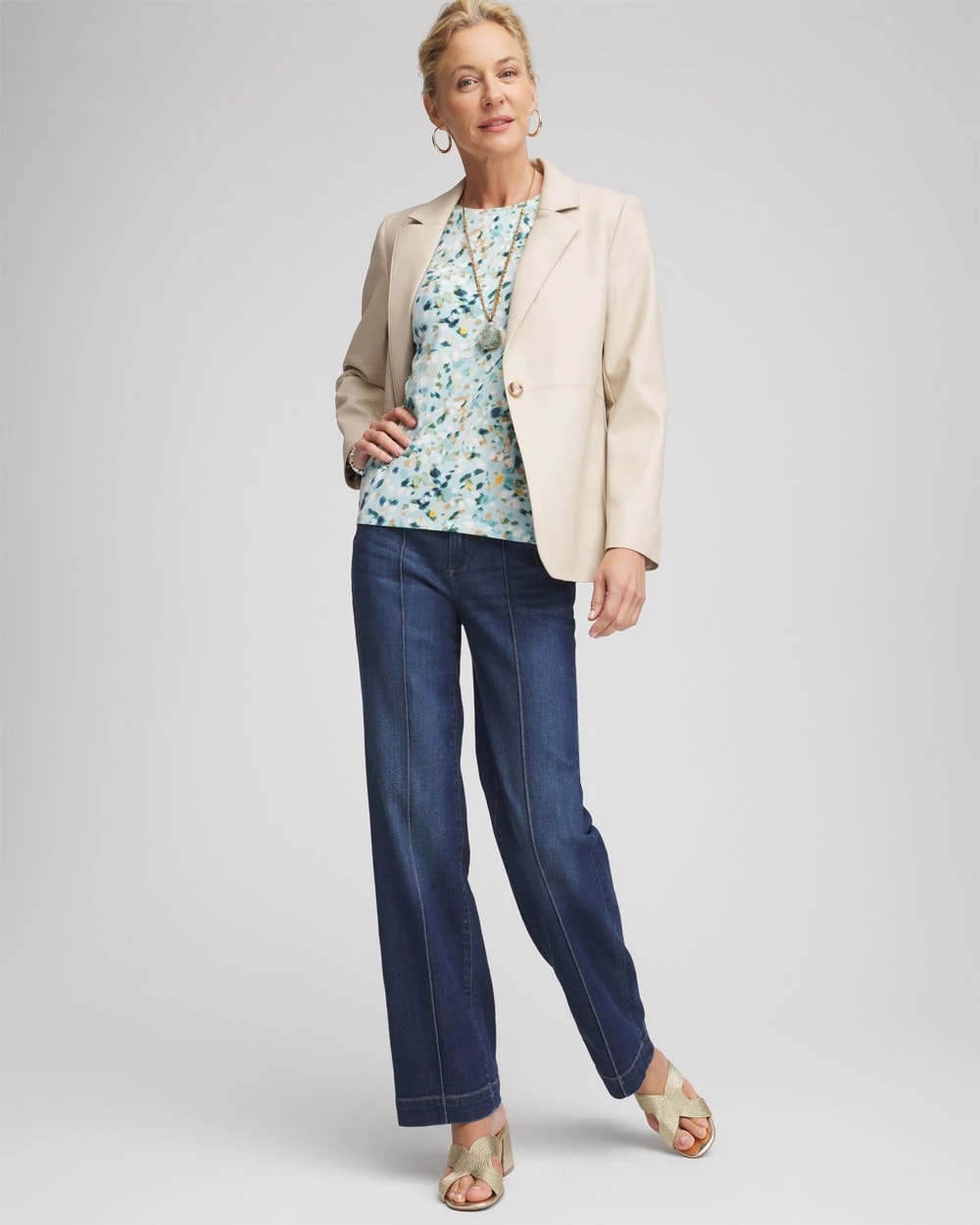 Chico's Touch of Cool™ Elbow-Sleeve Perfect Tee BLUE MENTHE
