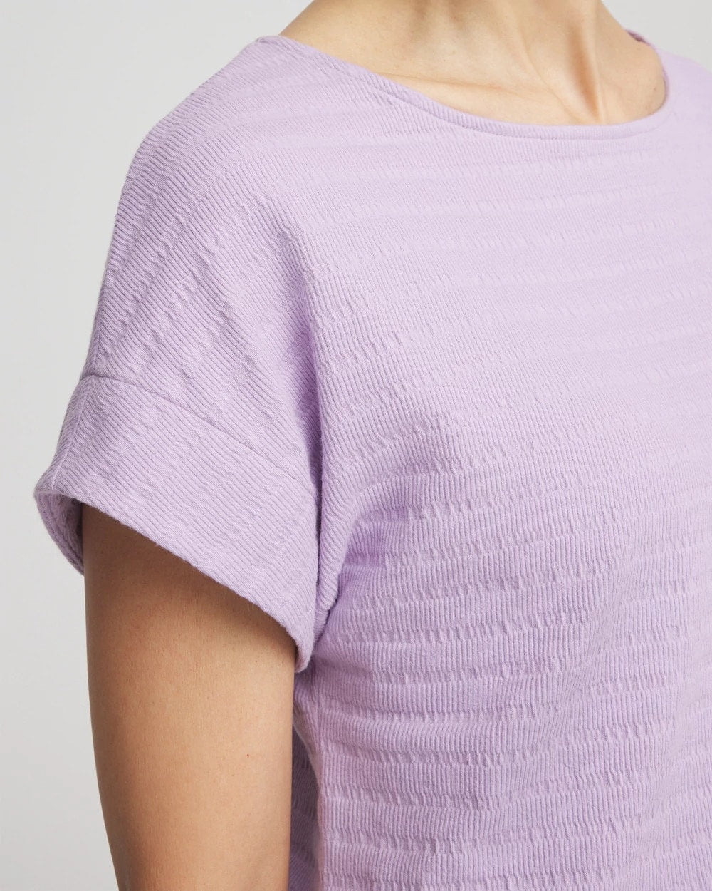 Chico's Cap Sleeve Textured Tee GENTLE LAVENDER