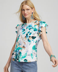 Chico's Touch of Cool™ Flutter Sleeve Tee ALABASTER