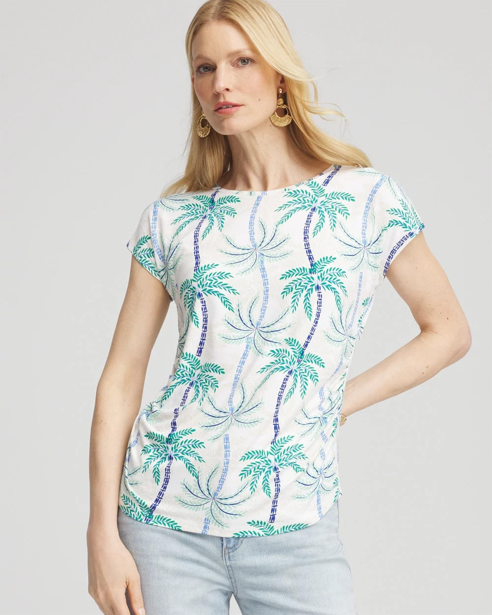 Chico's Cap Sleeve Dolman Tee ALABASTER