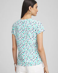 Chico's Polka-Dot Crewneck Perfect Tee ALABASTER