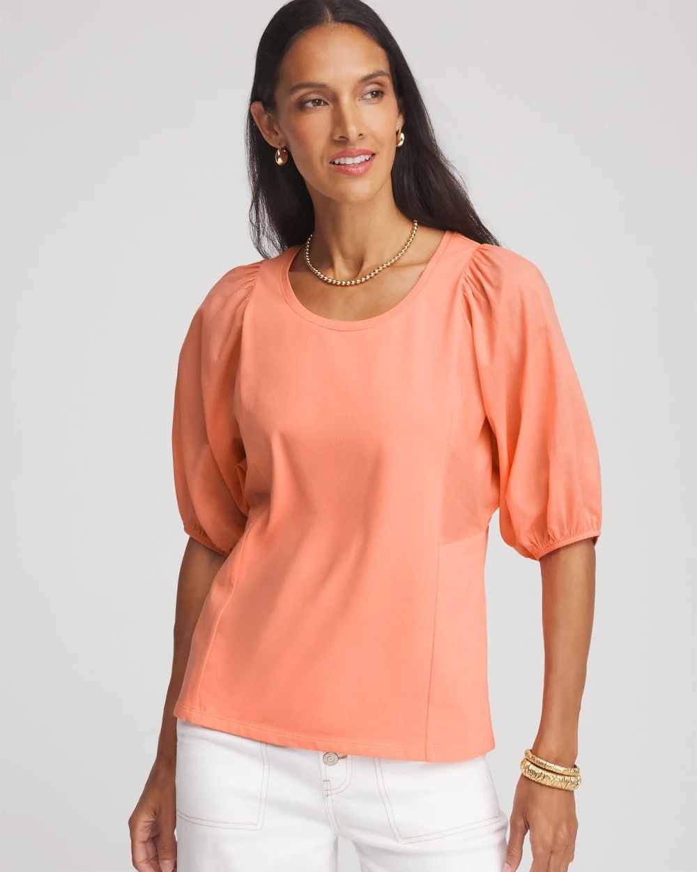 Chico's Dolman Sleeve Knit Top SUNSET PEACH