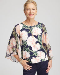 Chico's Georgette Angel-Sleeved Top DARKEST SPRUCE