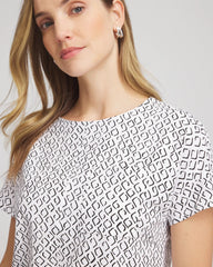 Chico's Zenergy® UPF Geo-Print Dolman Top BLACK