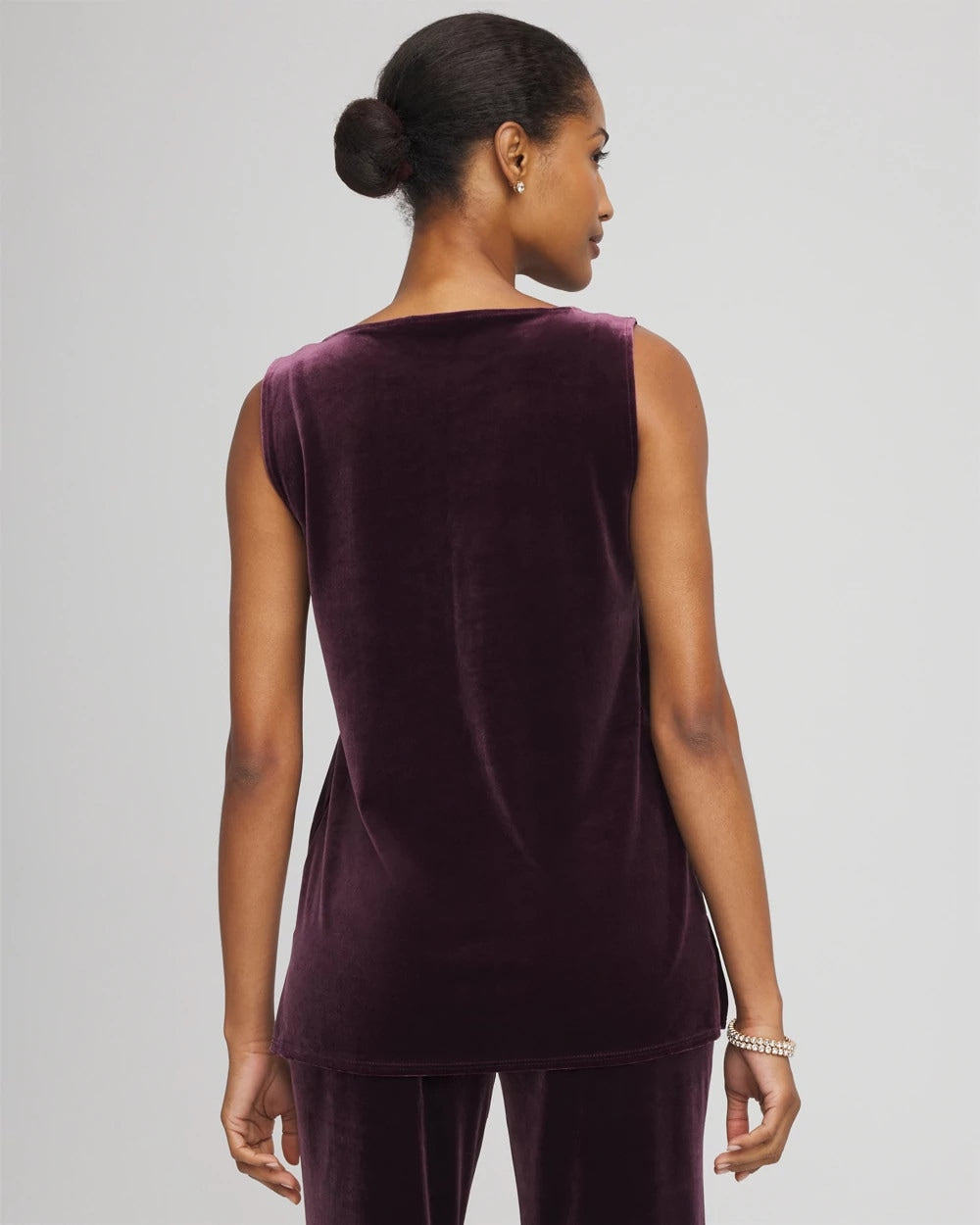 Chico's Travelers™ Velvet Side-Slit Tank NIGHT BLOOM