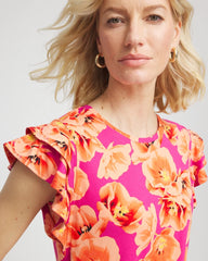 Chico's Touch of Cool™ Tropical Flutter Sleeve Tee CRUSHED BERRIES