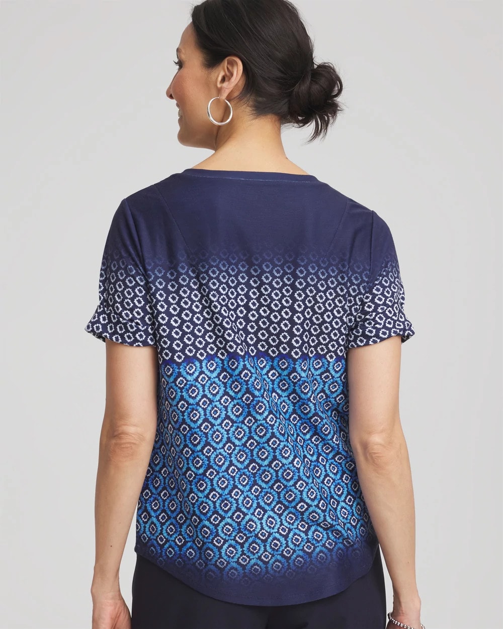 Chico's Zenergy® Graphic Ombre V-Neck Tee RICH COBALT