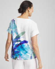 Chico's Zenergy® Floral Scoop Neck Tee RICH COBALT