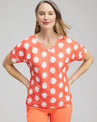 Chico's Zenergy® Dots Drop Shoulder Tee NECTARINE