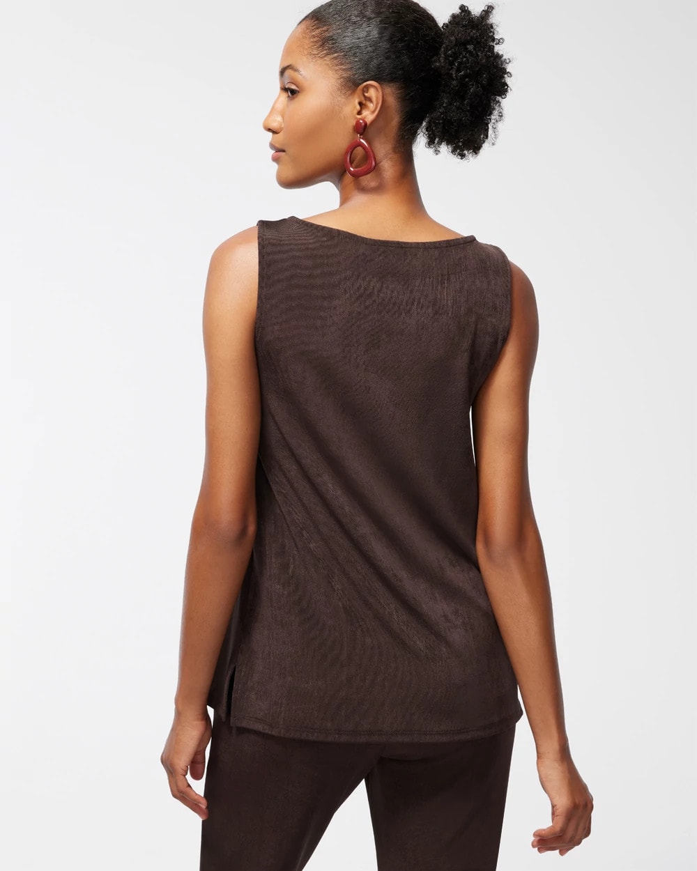 Chico's Travelers™ Classic Side-Slit Tank COCOA BEAN