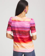 Chico's Rio Sunset Henley Tee SUNSET PEACH
