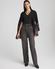Chico's Elbow-Sleeve Perfect Tee BLACK
