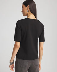 Chico's Elbow-Sleeve Perfect Tee BLACK
