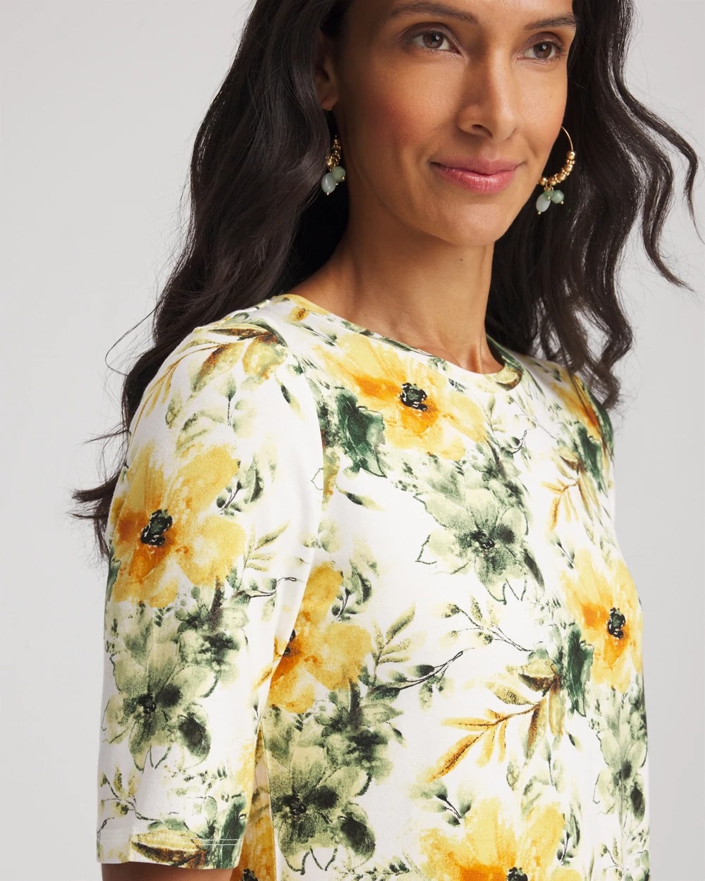 Chico's Touch of Cool™ Elbow-Sleeve Perfect Tee ECRU