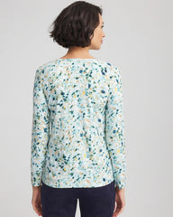 Chico's Printed Touch of Cool™ Layering Tee BLUE MENTHE