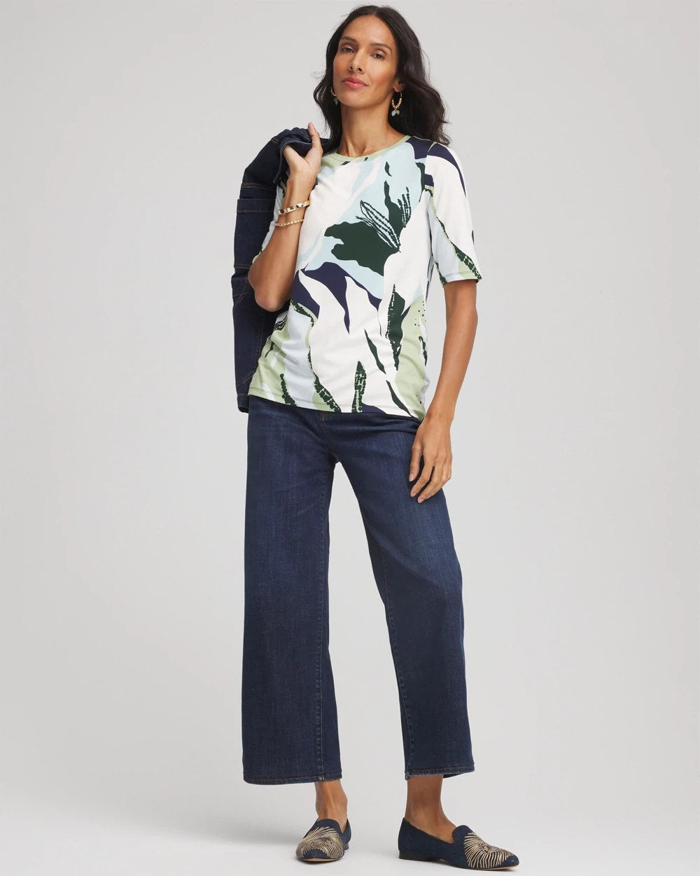 Chico's Touch of Cool™ Elbow-Sleeve Perfect Tee SAGE MEADOW