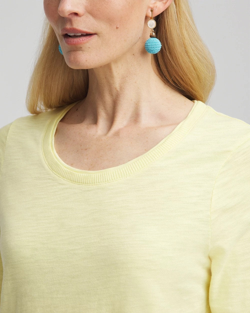 Chico's Slub Elbow-Sleeve Tee BRIGHT YELLOW