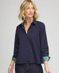 Chico's Rope Status Nautical Shirt PASSPORT BLUE