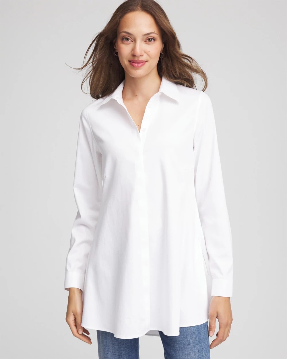 Chico's No Iron™ Pocketed Tunic OPTIC WHITE