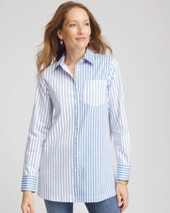 Chico's No Iron™ Stripe Mix Tunic TIDAL BLUE