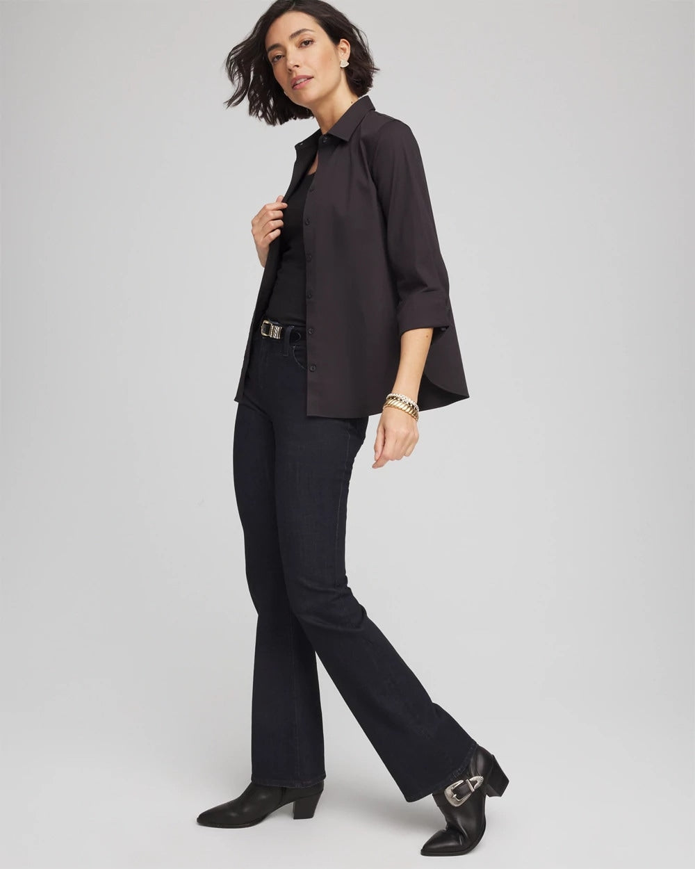 Chico's No Iron™ Stretch Shirt BLACK