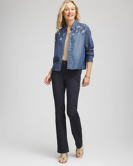 Chico's Embellished Tencel Collar Shirt KIRUNA INDIGO