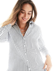 Chico's No Iron™ Lurex Striped Shirt OPTIC WHITE
