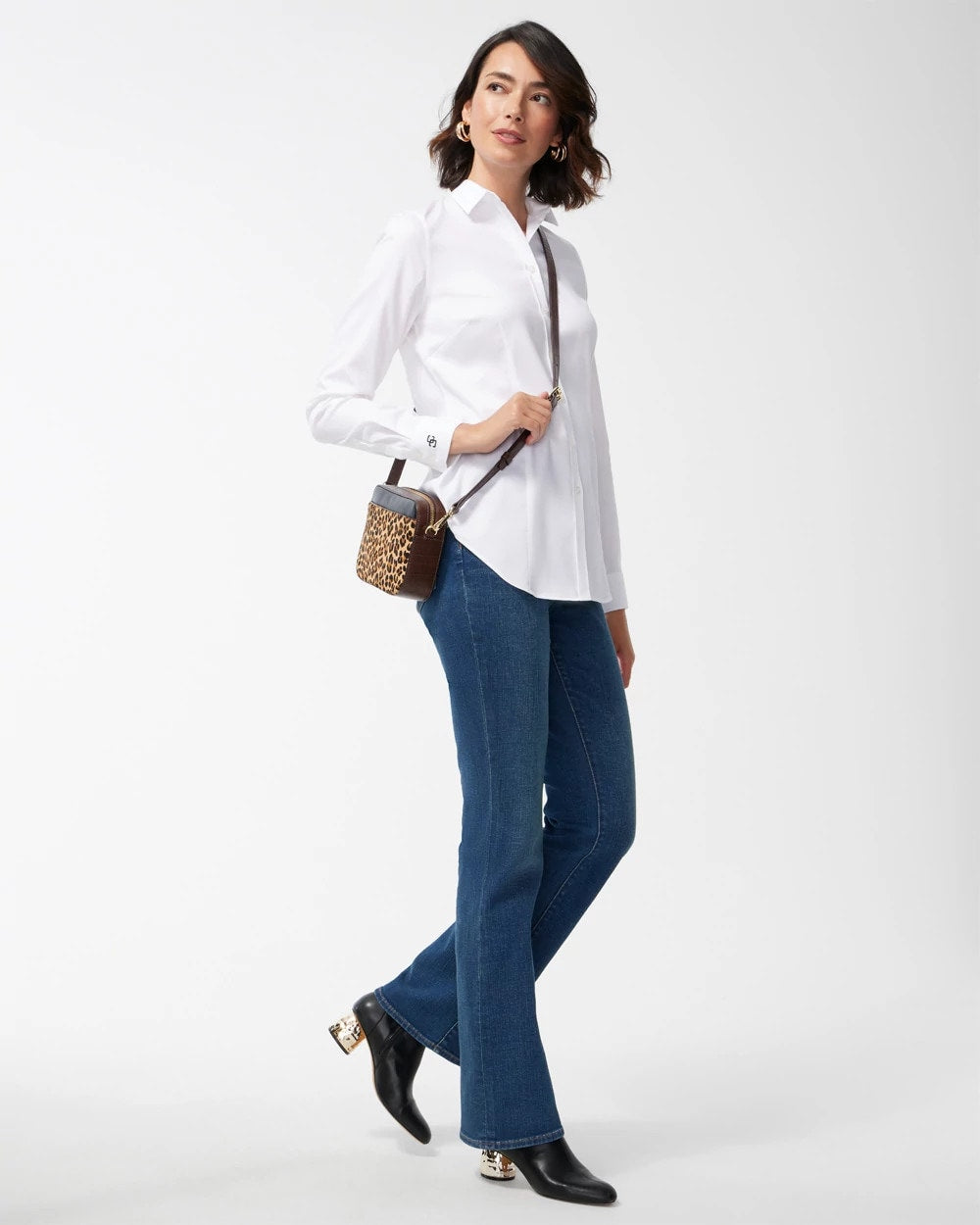 Chico's No Iron™ Fitted Stretch Shirt OPTIC WHITE