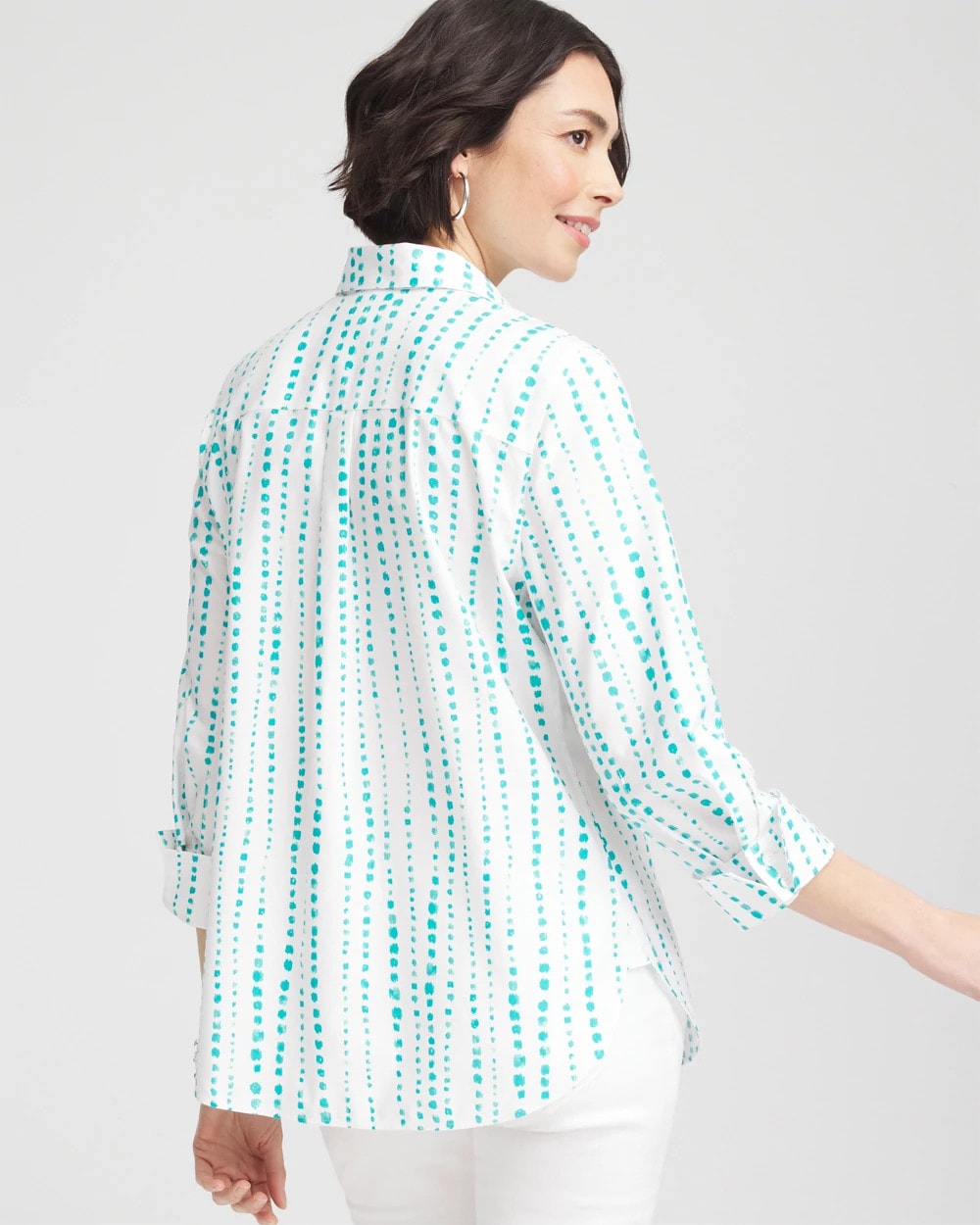 Chico's No Iron™ Sateen Bubble Print Shirt SEASPRAY