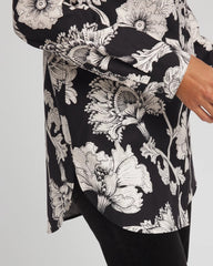 Chico's No Iron™ Bryne Bloom Stretch Tunic BLACK