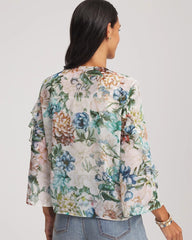 Chico's Georgette Ruffled V-Neck Blouse ROSE SMOKE