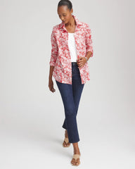 Chico's No Iron™ Long-Sleeved Folklore-Floral Shirt FOLKLORIC RED